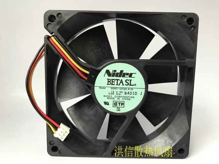 Nidec 9025 D09T-12TS3 01B DC12V 0.55A 9CM 3-Pin Power Supply Cooling Fan