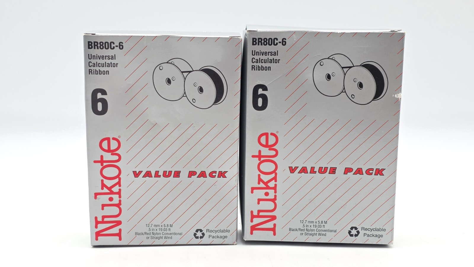 Nu-Kote BR80C-6 Universal Calculator Ribbon 2 Boxes 10 Cartridges Sealed