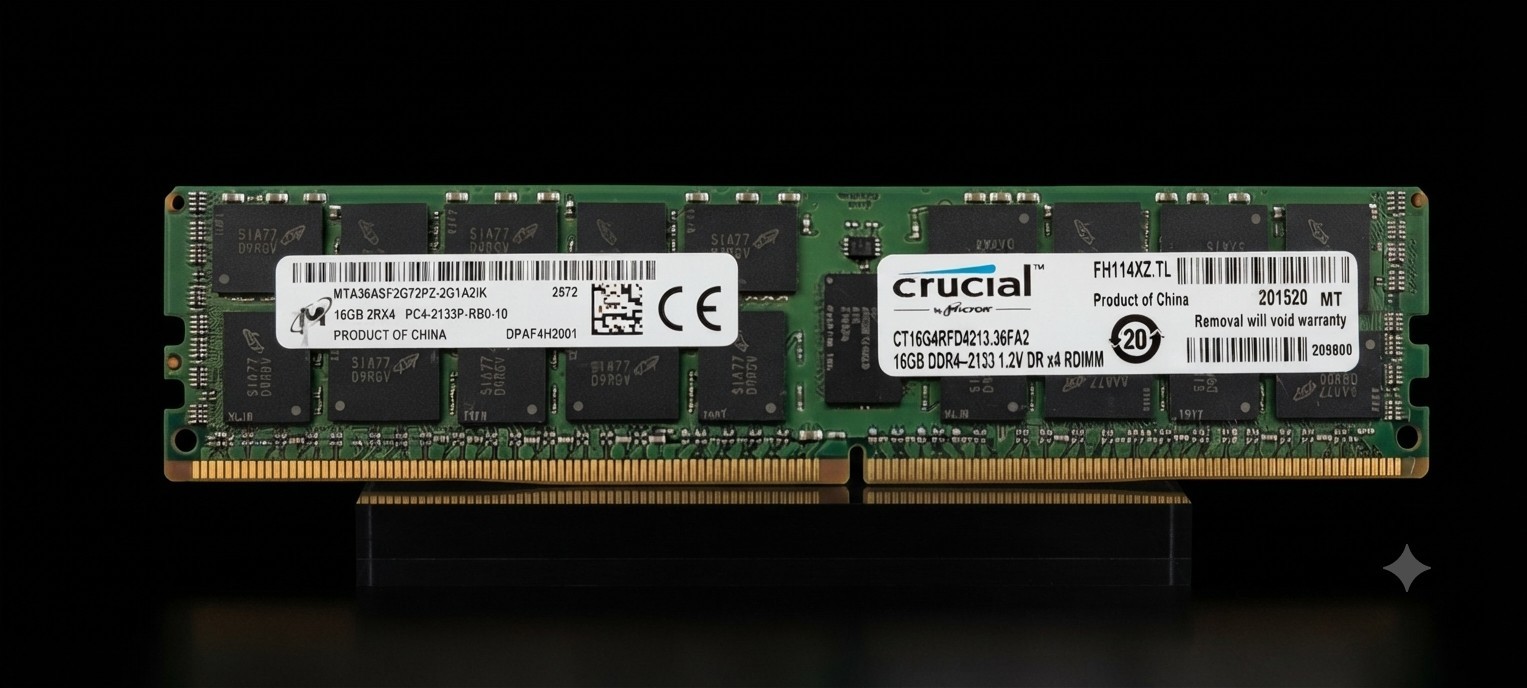 Micron 16GB 2133P 2Rx4 DDR4 RDIMM MTA36ASF2G72PZ-2G1A2IK (Server Memory) ECC RAM