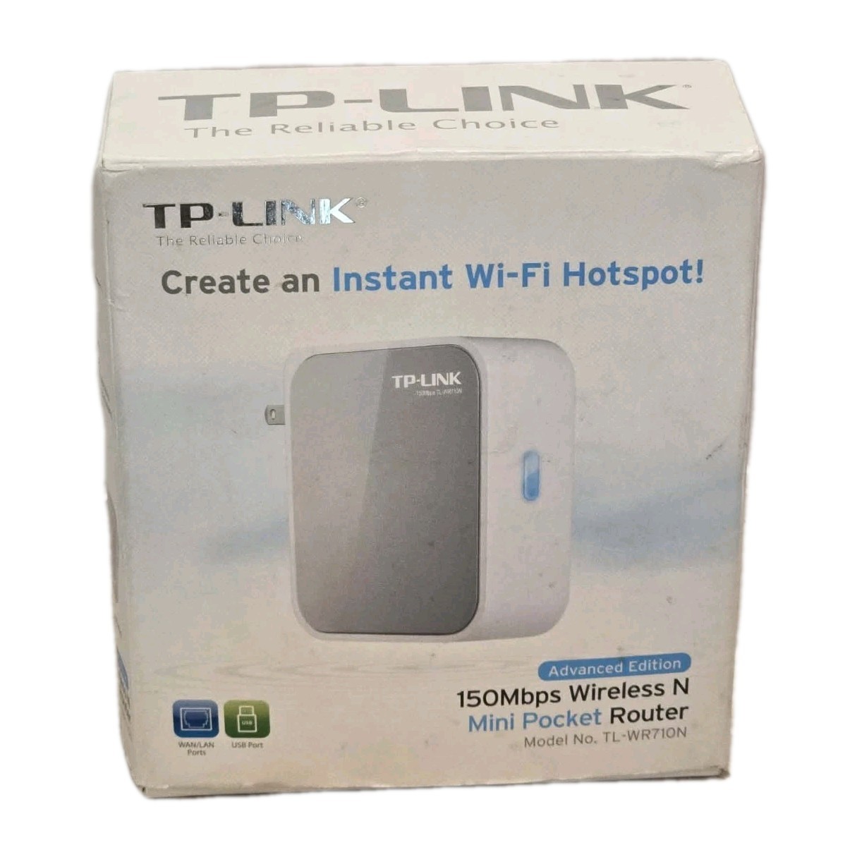 TP-Link Open Box TL-WR710N 150Mbps Wireless N Mini Pocket Router WiFi