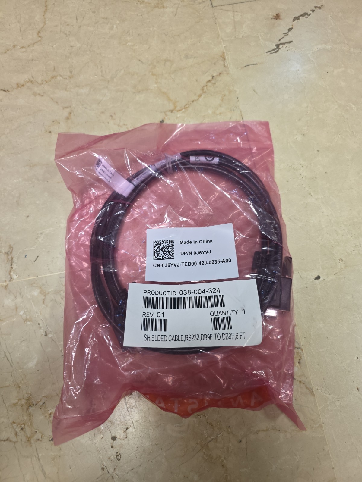 Genuine Dell DB9 to DB9 Female Shielded Serial Cable for Dell Switches - 0J6YVJ