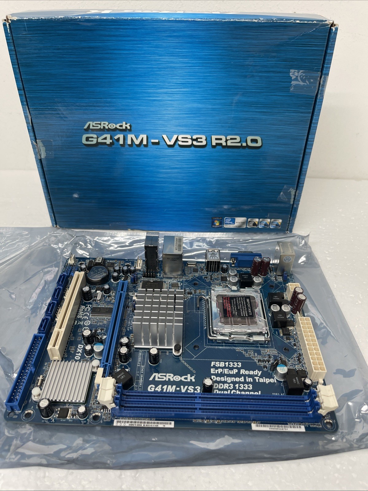 ASRock G41M-VS3, LGA775 Socket, Intel Motherboard For Parts Sold AS-IS