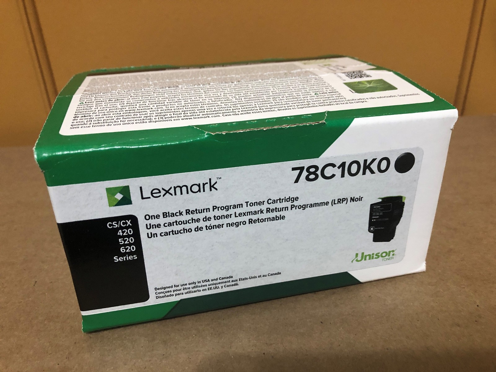 Genuine Lexmark 78C10K0 Black Toner Cartridge New Factory Sealed