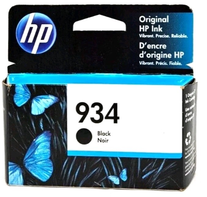 New HP 934 Black Ink Cartridge C2P19AN Factory Sealed EXP 2021