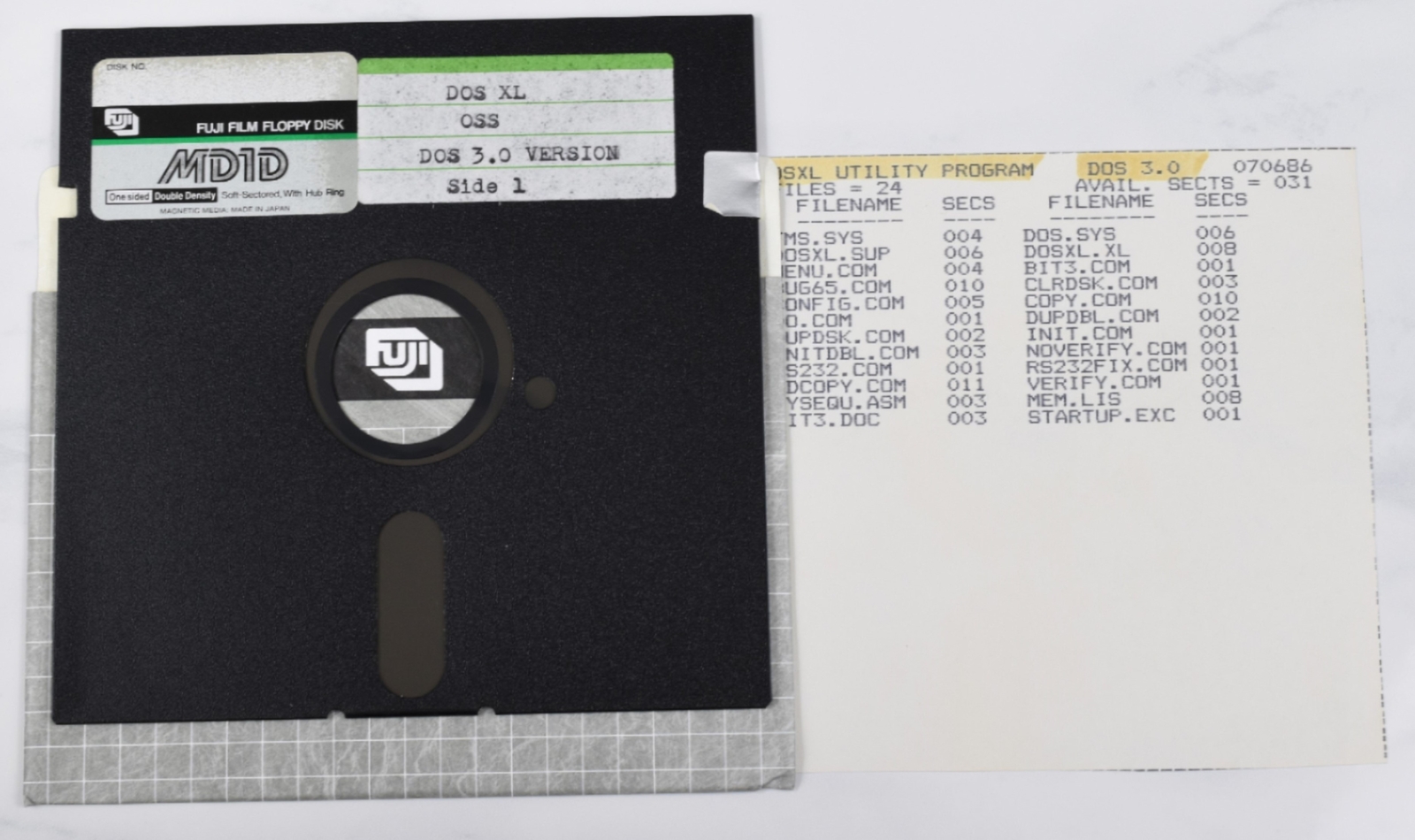 Vintage Fuji Computer Floppy Disk - Rare, Atari, Untested, As-Is (DOS 3.0)