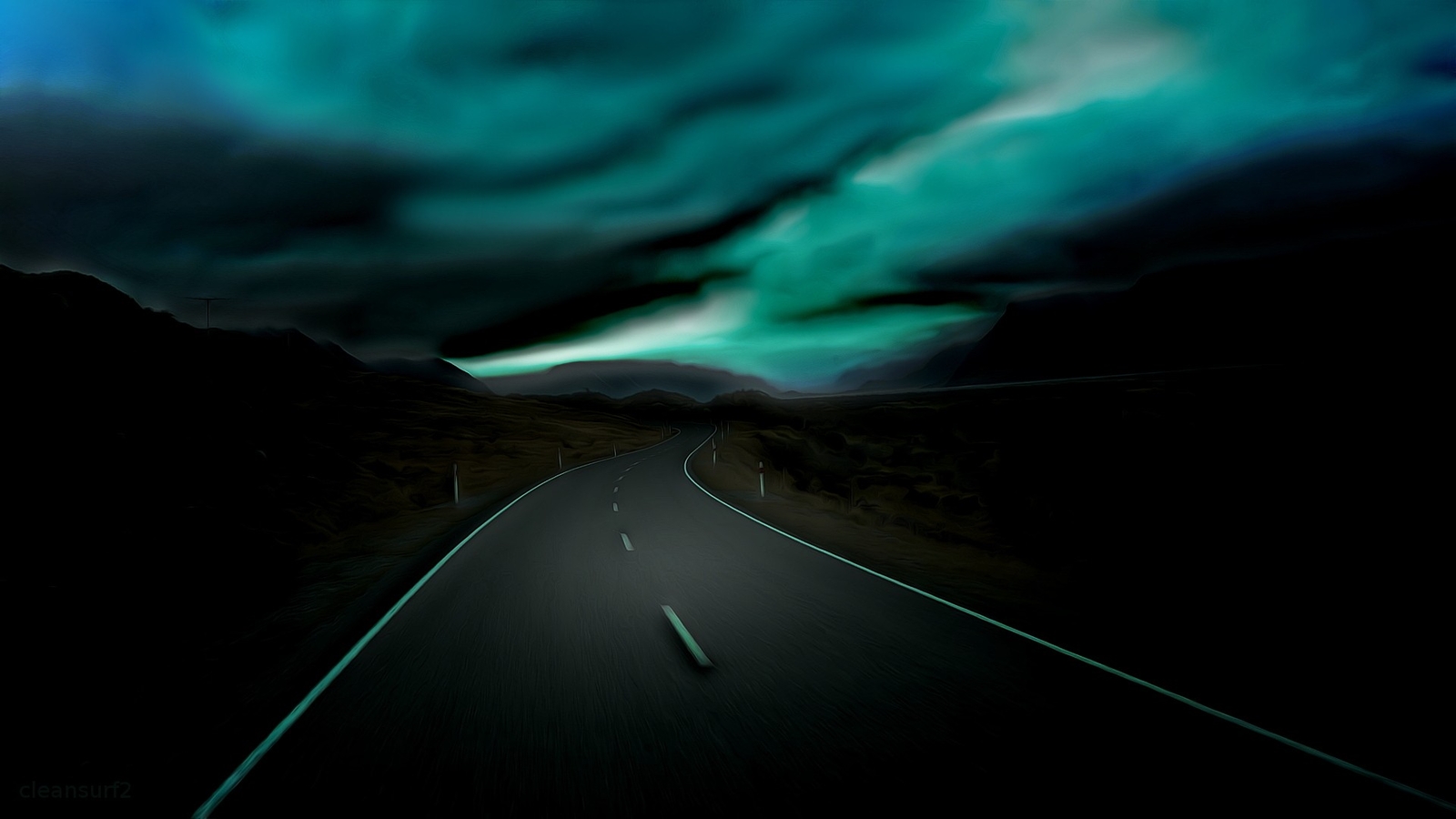 Landscape road dark asphalt sky Custom Gaming Mat Desk