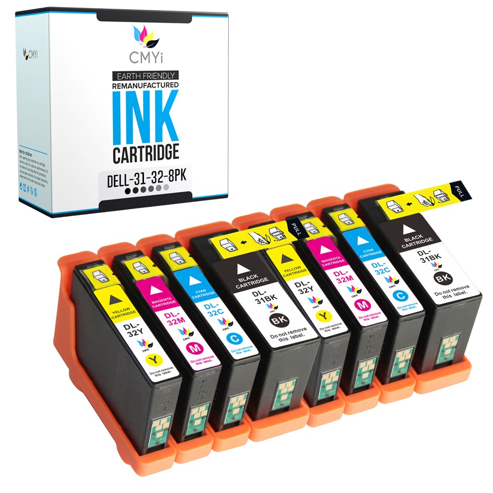 CMYi 8PK Compatible Series 31 32 Ink Cartridge fits Dell V525w, V725w All-In-One