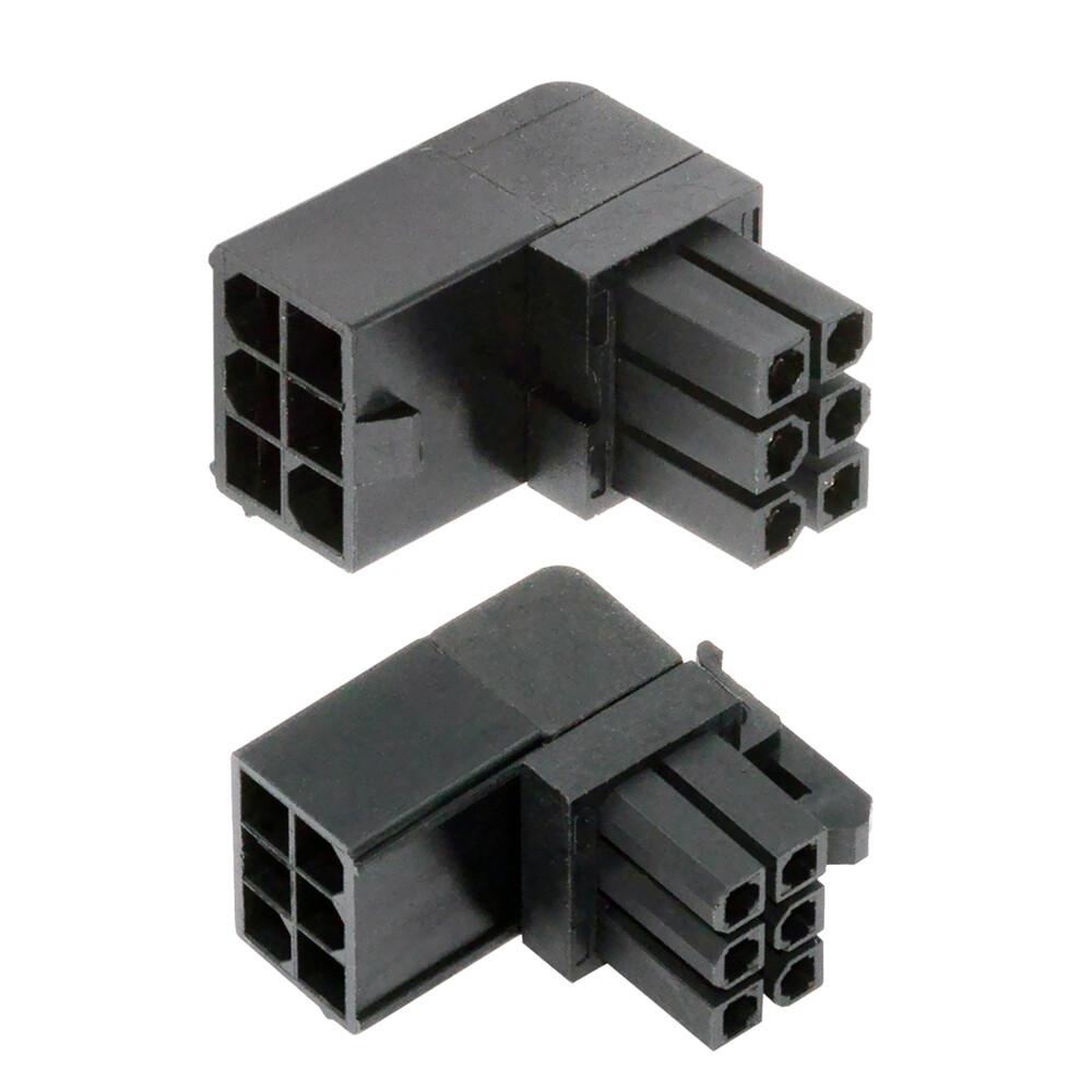 Cablecy 2pcs/lot ATX 6Pin Male to Female 90 Degree Up Down Angled Power Adapter