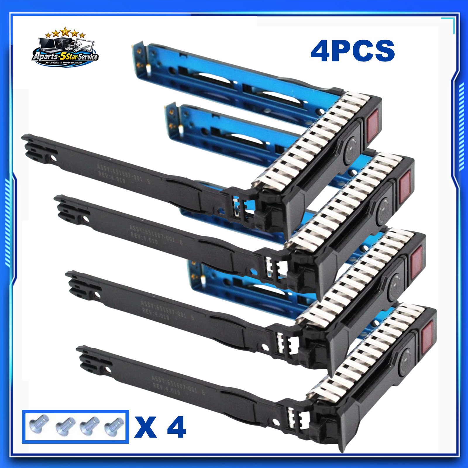 4pcs 2.5" SFF HDD Caddy Sled For HP ProLiant DL380 DL380p DL360p DL180 Gen8 Gen9