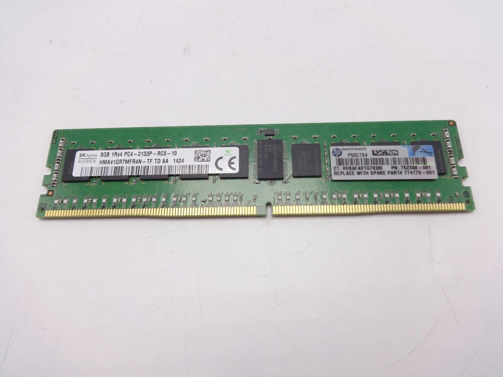 Hpe 726718-B21 8GB 1RX4 PC4-2133P 752368-081 774170-001 **Server Memory only**