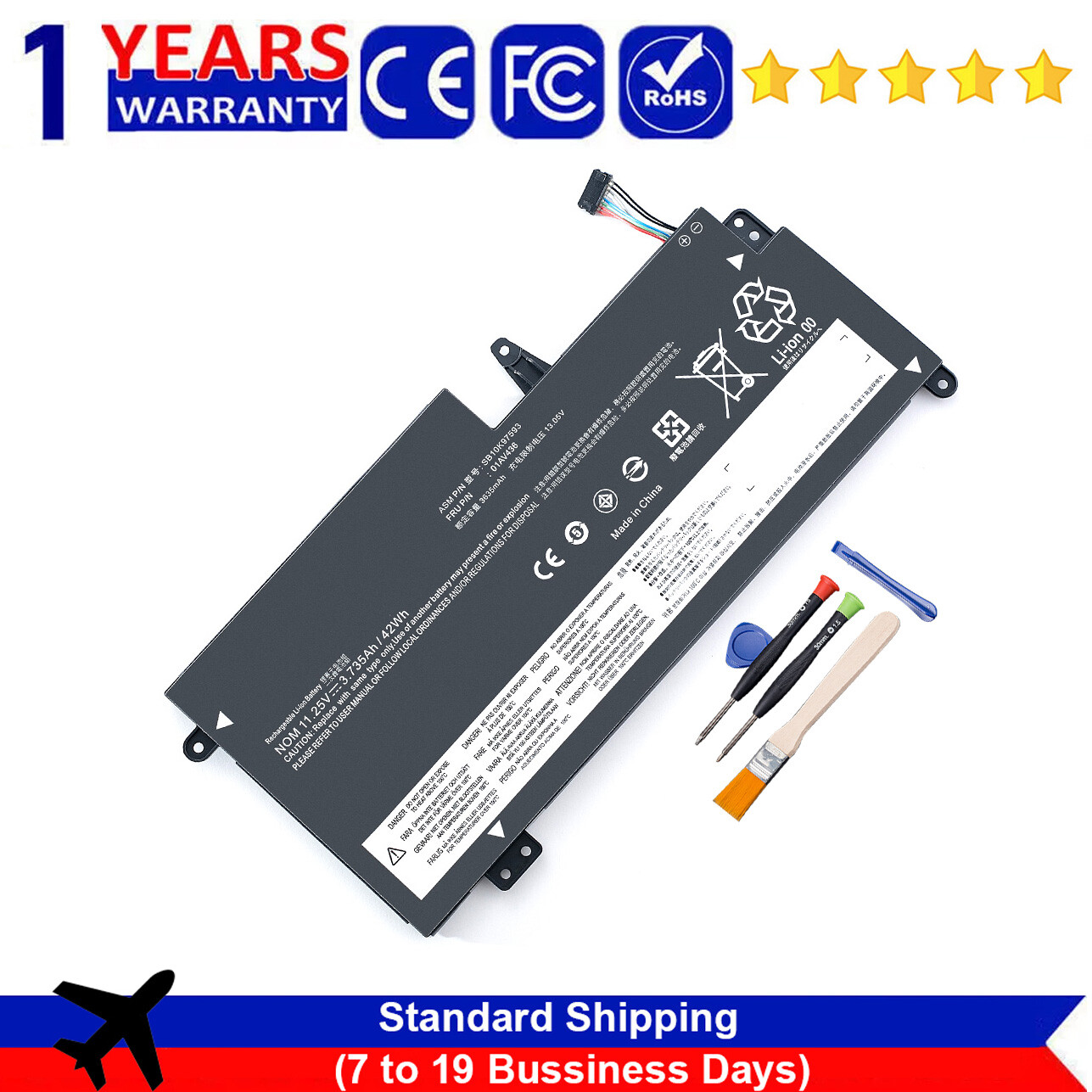 For Lenovo ThinkPad S2 13 Battery 01AV400 01AV401 SB10J78997 01AV437 01AV402