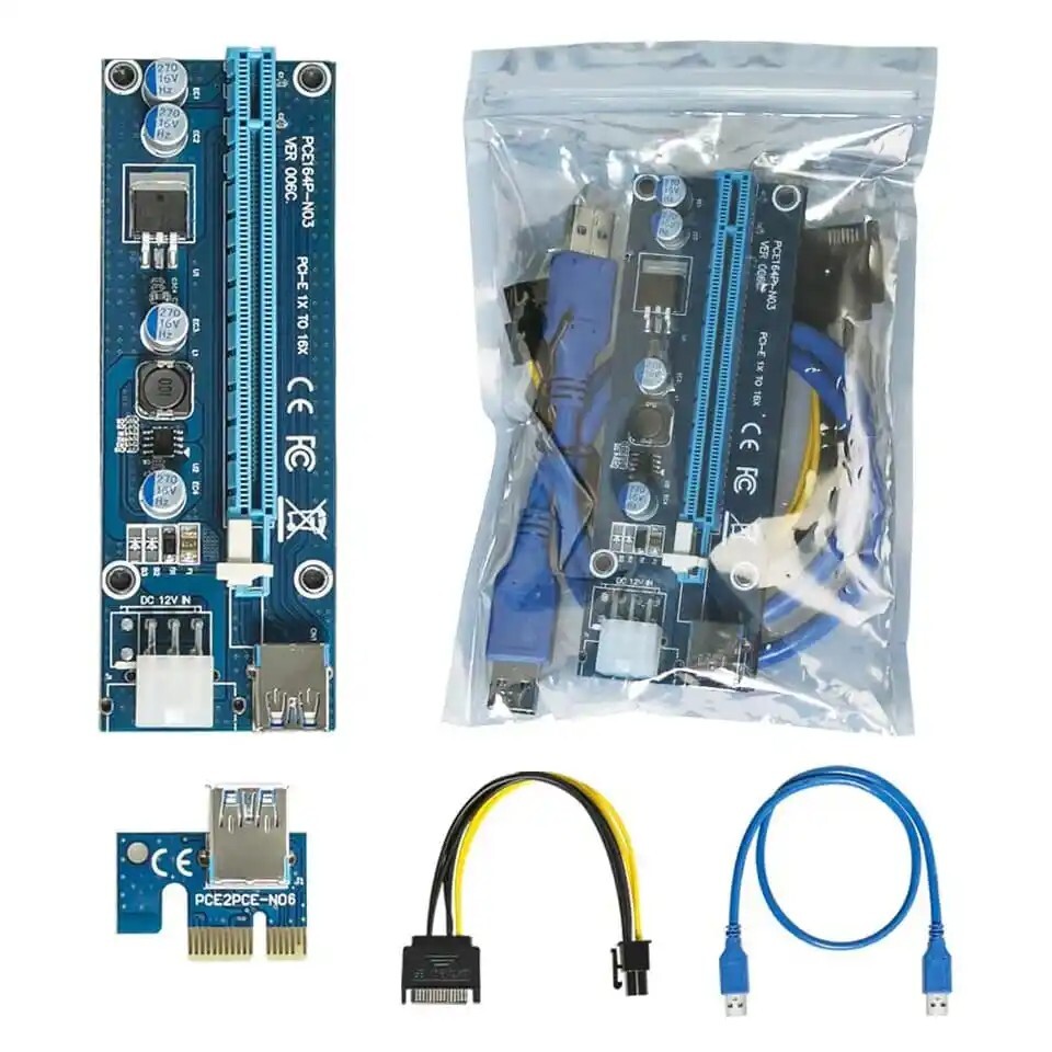 6 Pack Riser Card Extender PCE164P-N03 for Crypto mining Ethereum 