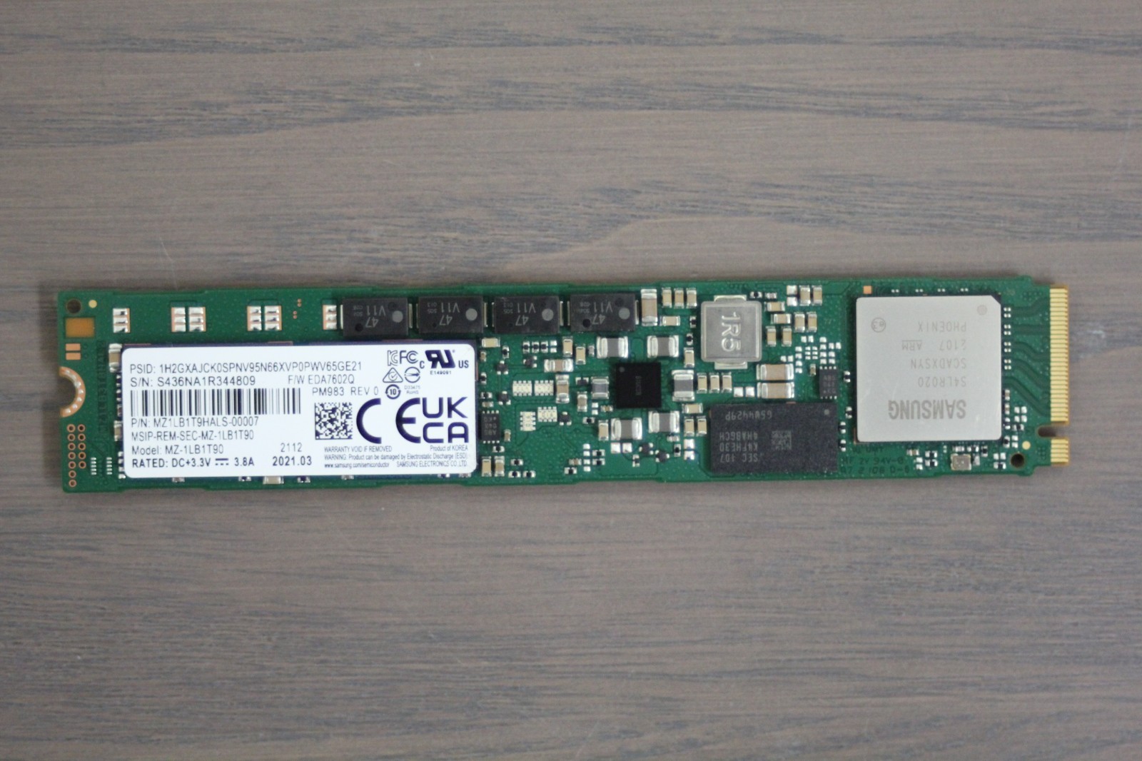 Samsung HPE PM983 1.92TB M.2 22110 NVMe SSD MZ1LB1T9HALS P05879-002 MZ-1LB1T90