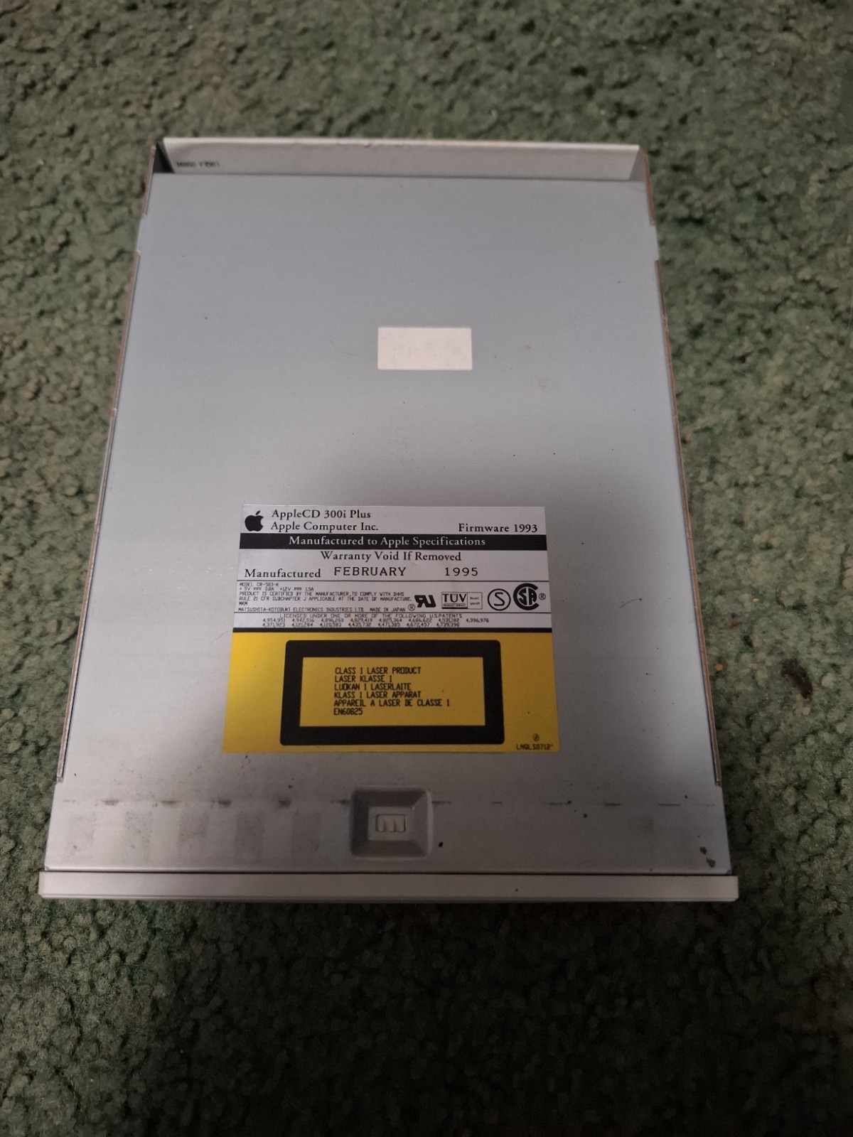 Vintage AppleCD 300i Plus Disc Drive. Untested, As Is/for Parts