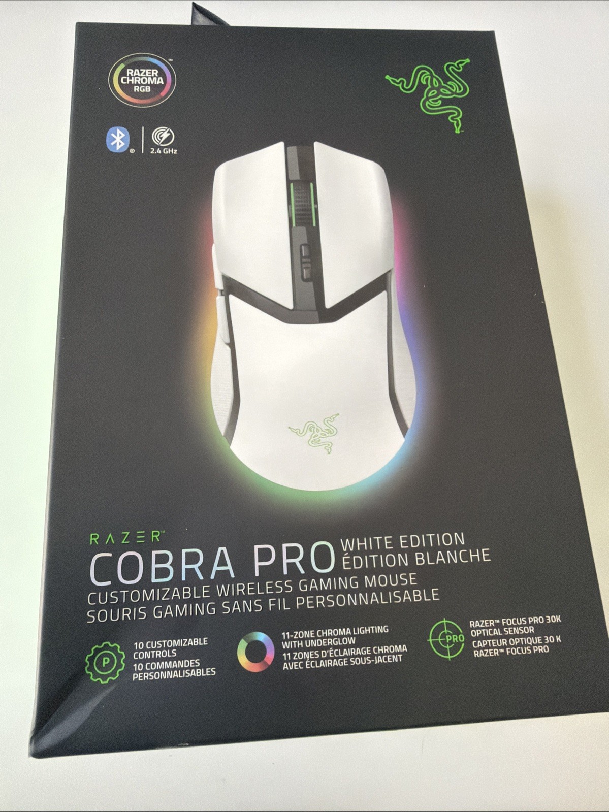New - Razer Cobra Pro - Customizable Wireless - White Color - 