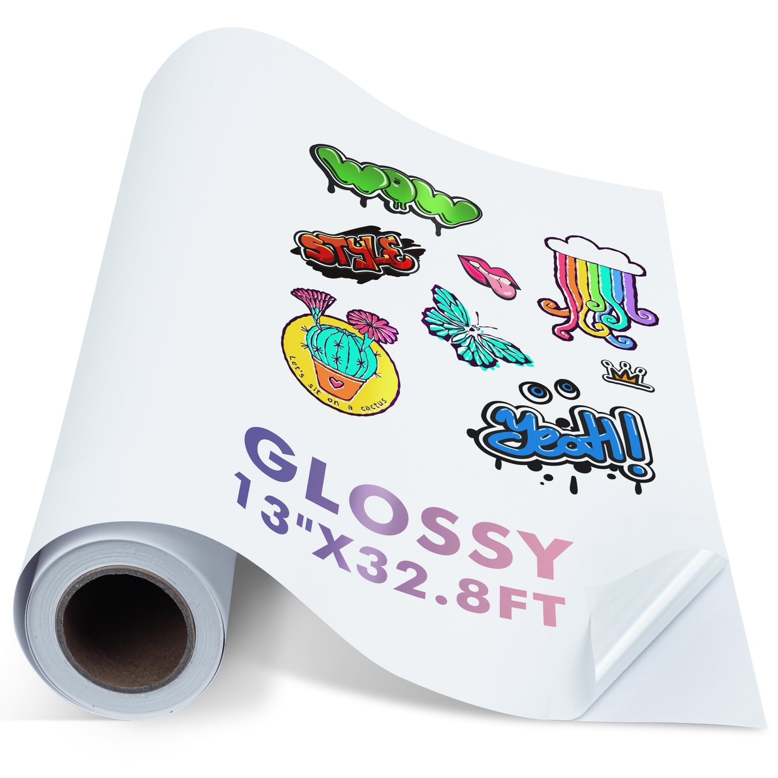 Koala Printable Vinyl Sticker Paper Roll for Inkjet Printers, 13 inch x 32.8 ...