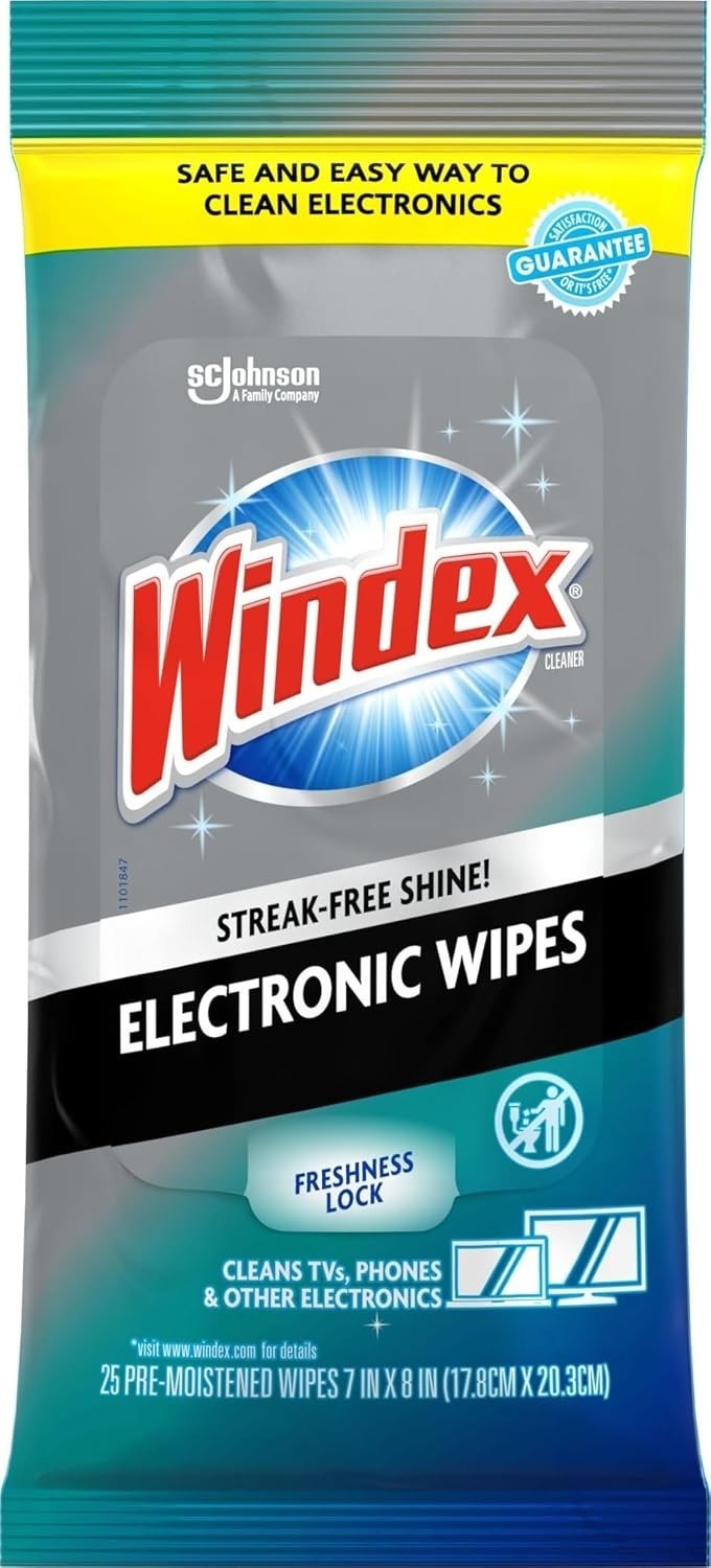 NEW Windex Electronic Screen Cleaning Wipes Pre-Moistened for TV Phones 25 Count