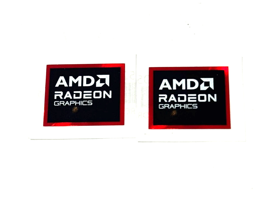 2pcs AMD Radeon Graphics Sticker Label Decal  19mm x 16mm