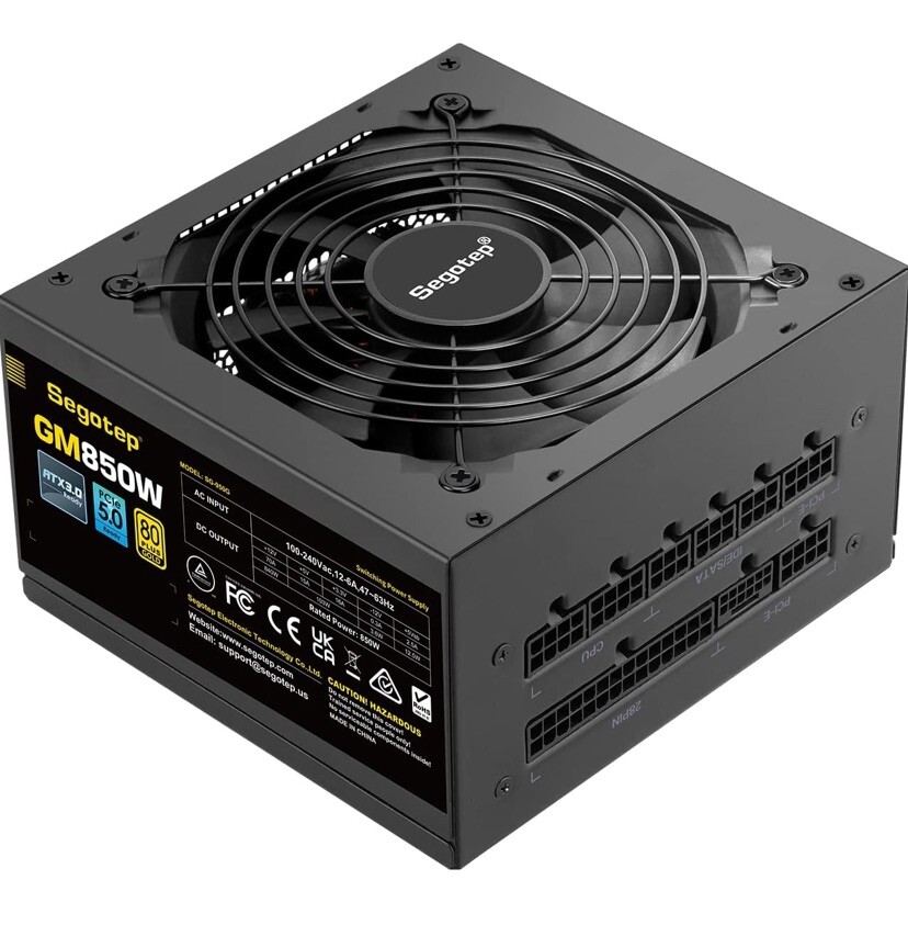 Segotep 850w Power Supply Full Modular 80 Plus Gold Certified Gaming PSU