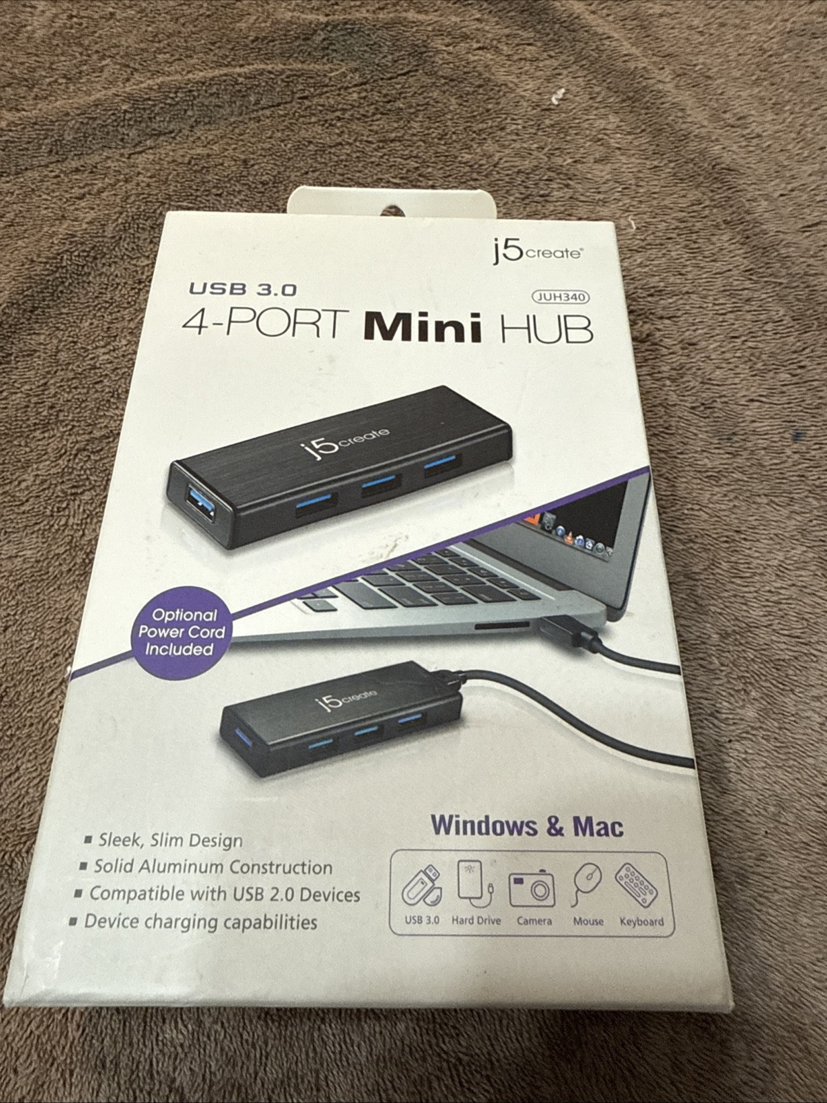 j5create US 3.0 4-Port Mini Hub JUH340