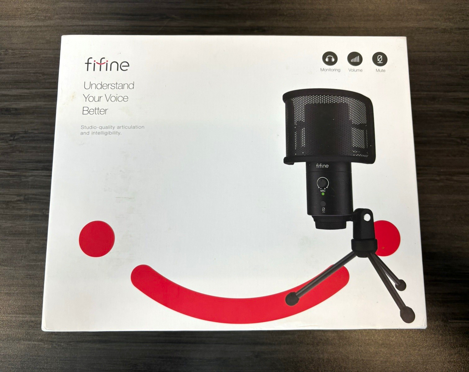 FIFINE K683A USB Freestanding Microphone w/ Stand, Pop Filter, Black