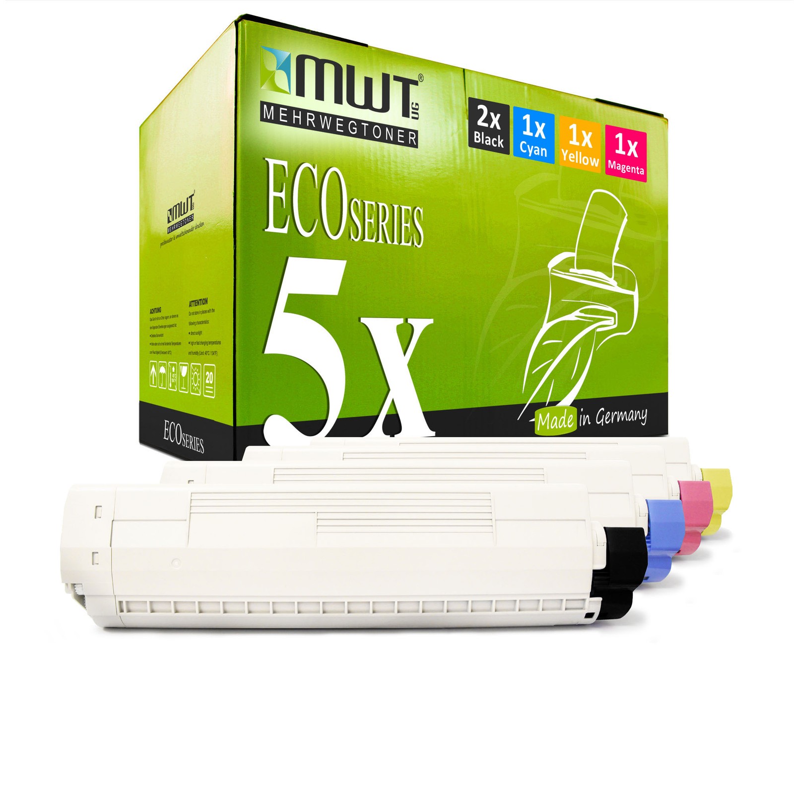 5x MWT Eco Cartridge for OKI ES-8460-CDX ES-8460-CDTN ES-8460-N ES-8460-CDXN
