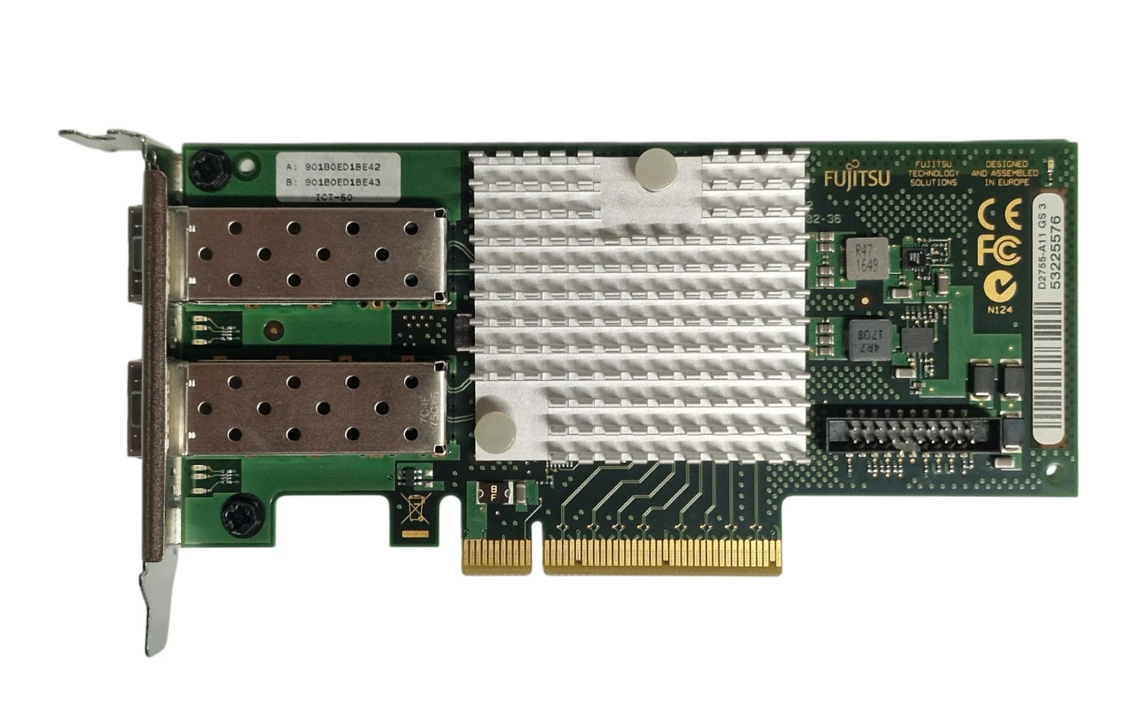 Fujitsu D2755-A11 X520-DA2 Dual Port 10Gb SFP+ Network Adapter S26361-F3629-L202