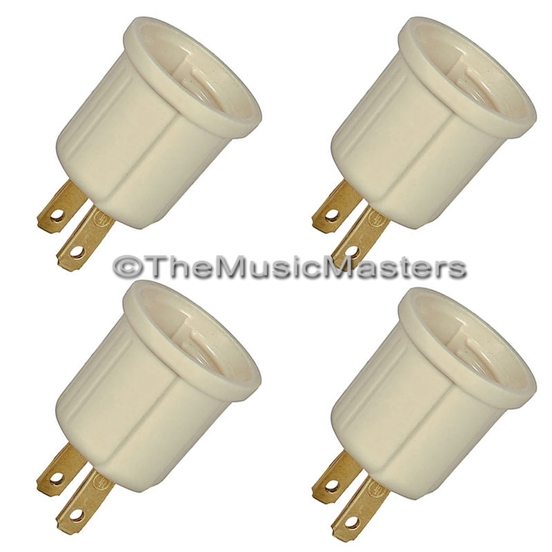 4X AC POWER PLUG to Standard Screw Base BULB SOCKET Electrical Adapter Converter