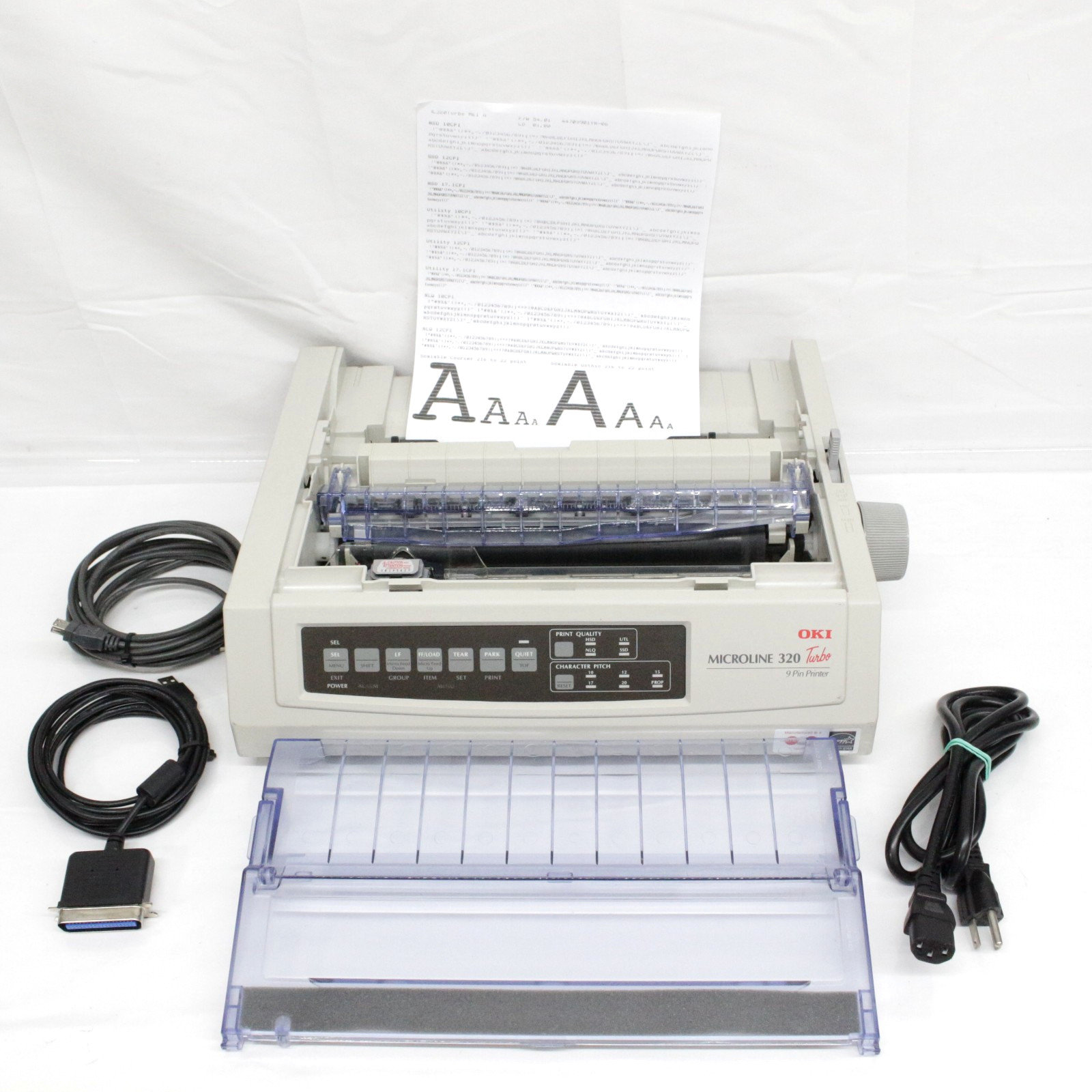 Okidata Microline 320 Turbo  Dot Matrix Printer * Tested * Includes Cables