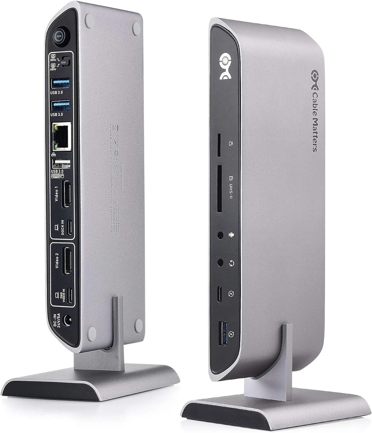 Cable Matters 201073 Dual-Input USB-C Docking Station with Dual Video and PD