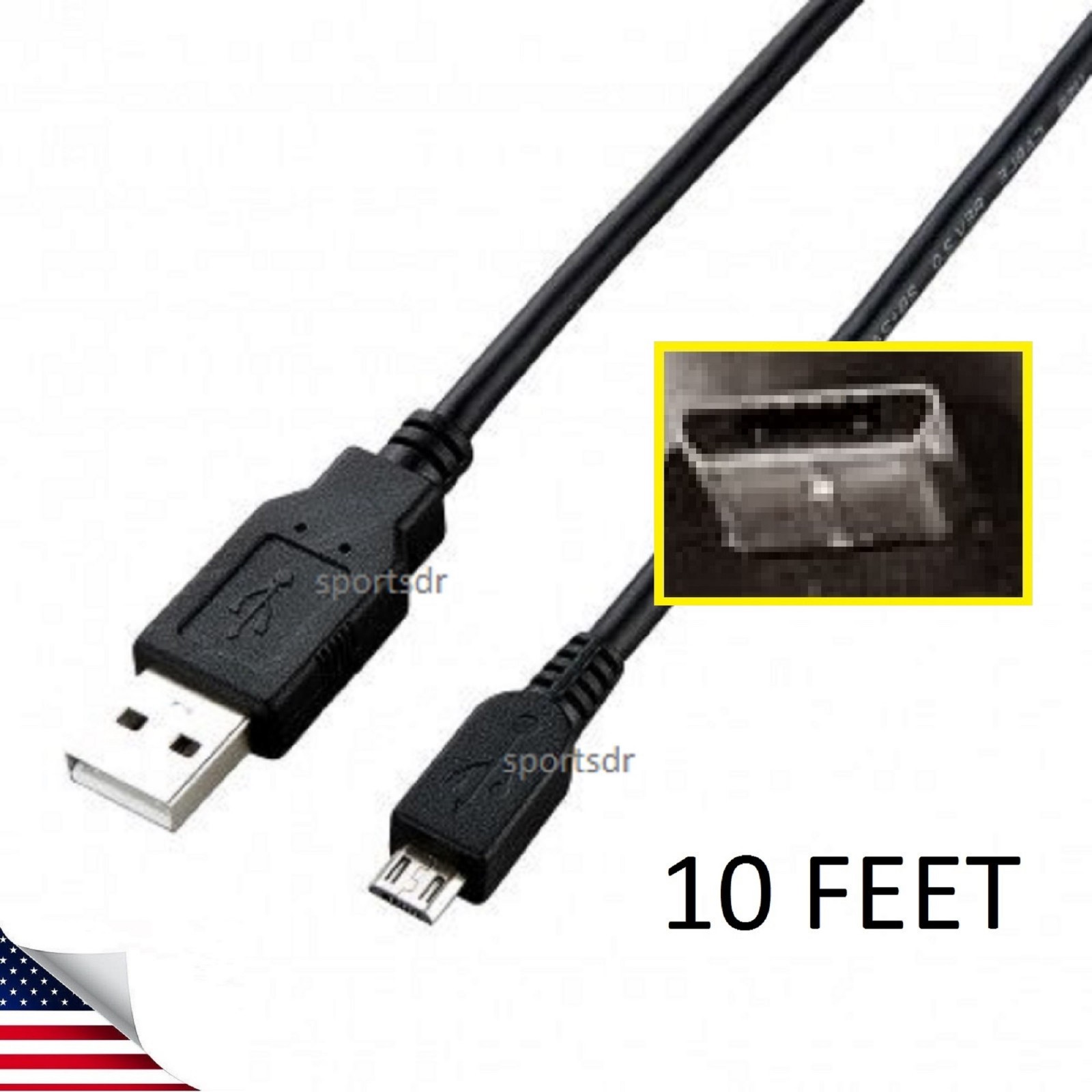 New LONG uSb Cable Line Cord Wire Plug for Epson WorkForce WF-100 Mobile Printer