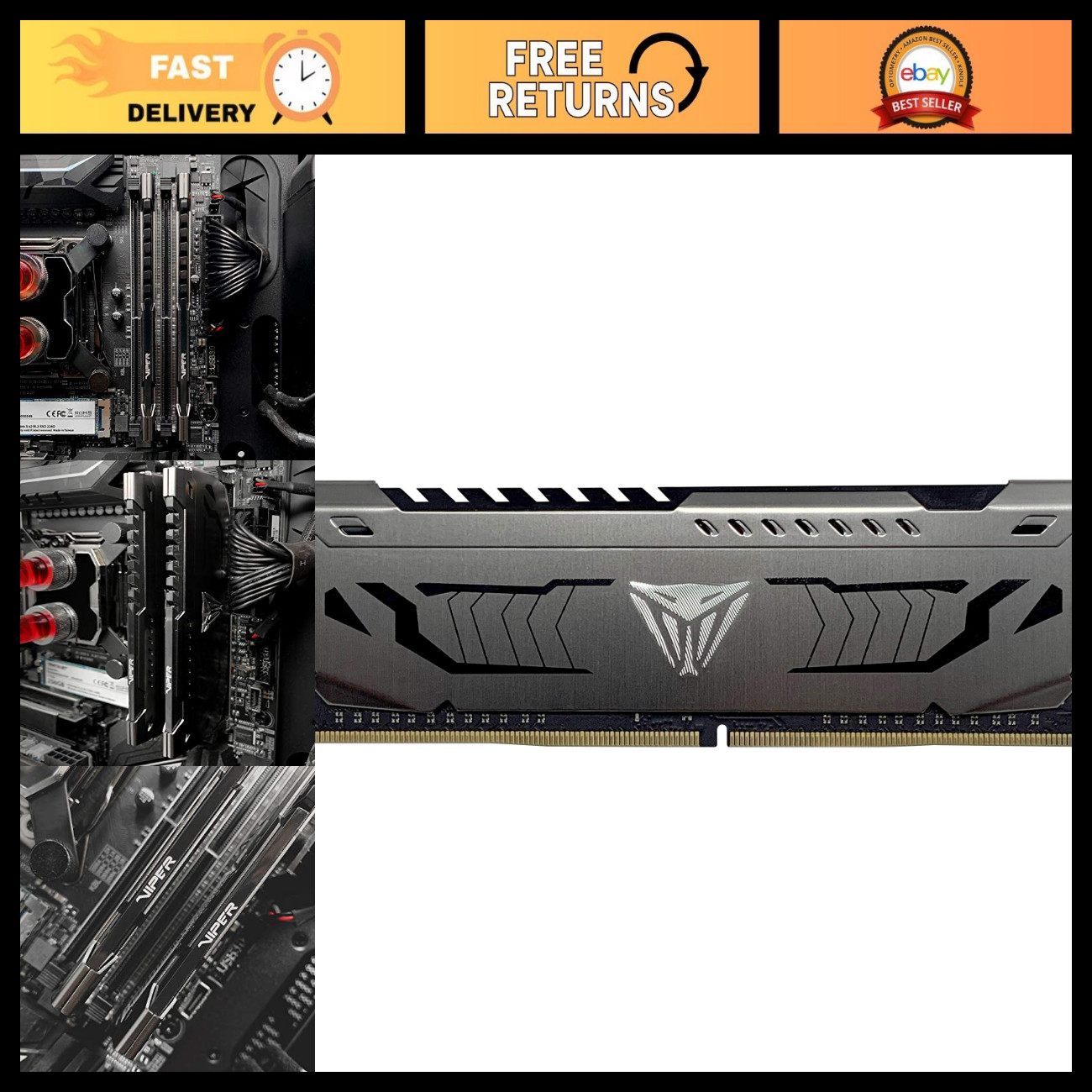 8GB DDR4 RAM 3200MHz CL16 Desktop Memory Module - High-Speed Performance Upgrade