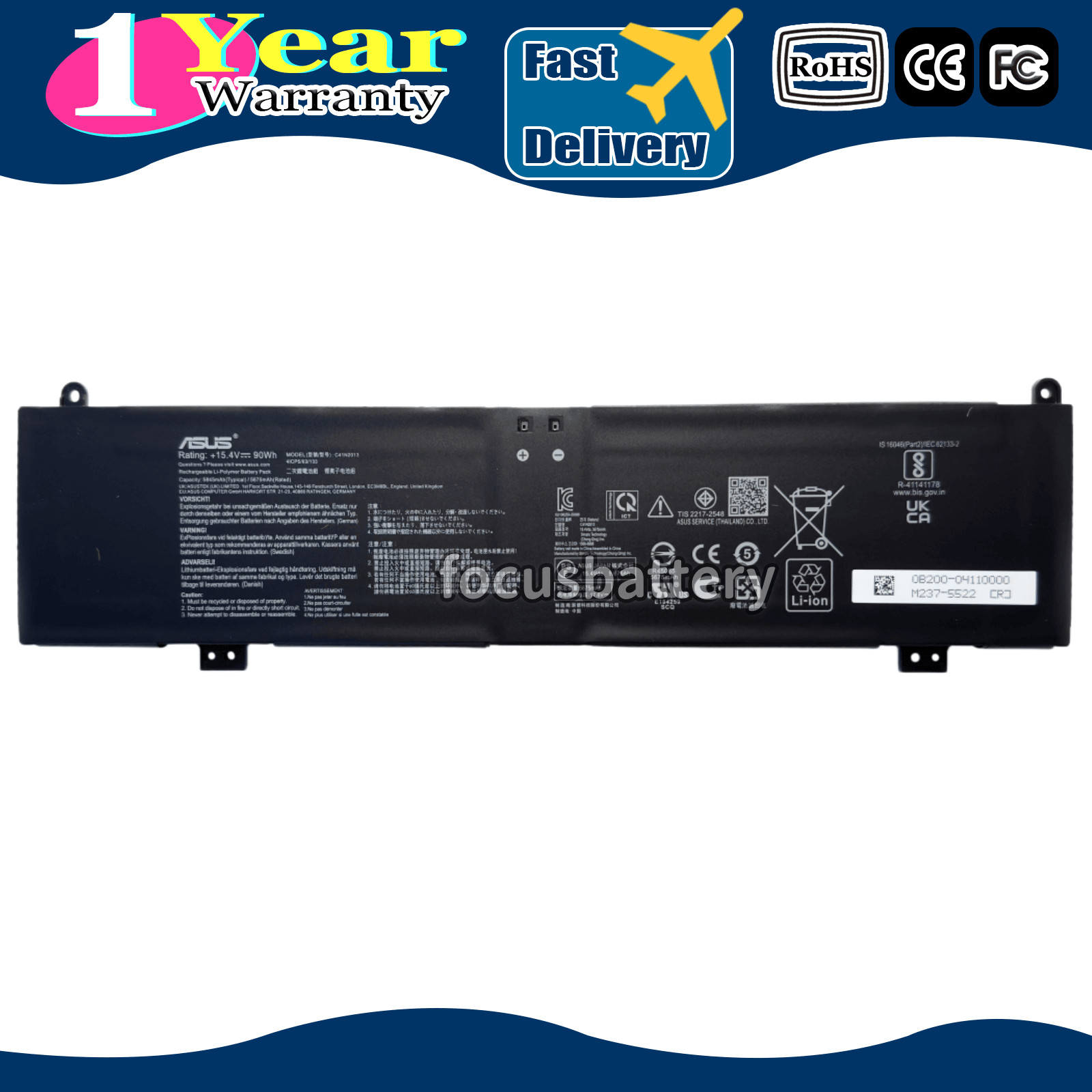 Genuine C41N2013 Battery for ASUS ROG Zephyrus M16 S17 GU603HE GU603H C41N2013-1