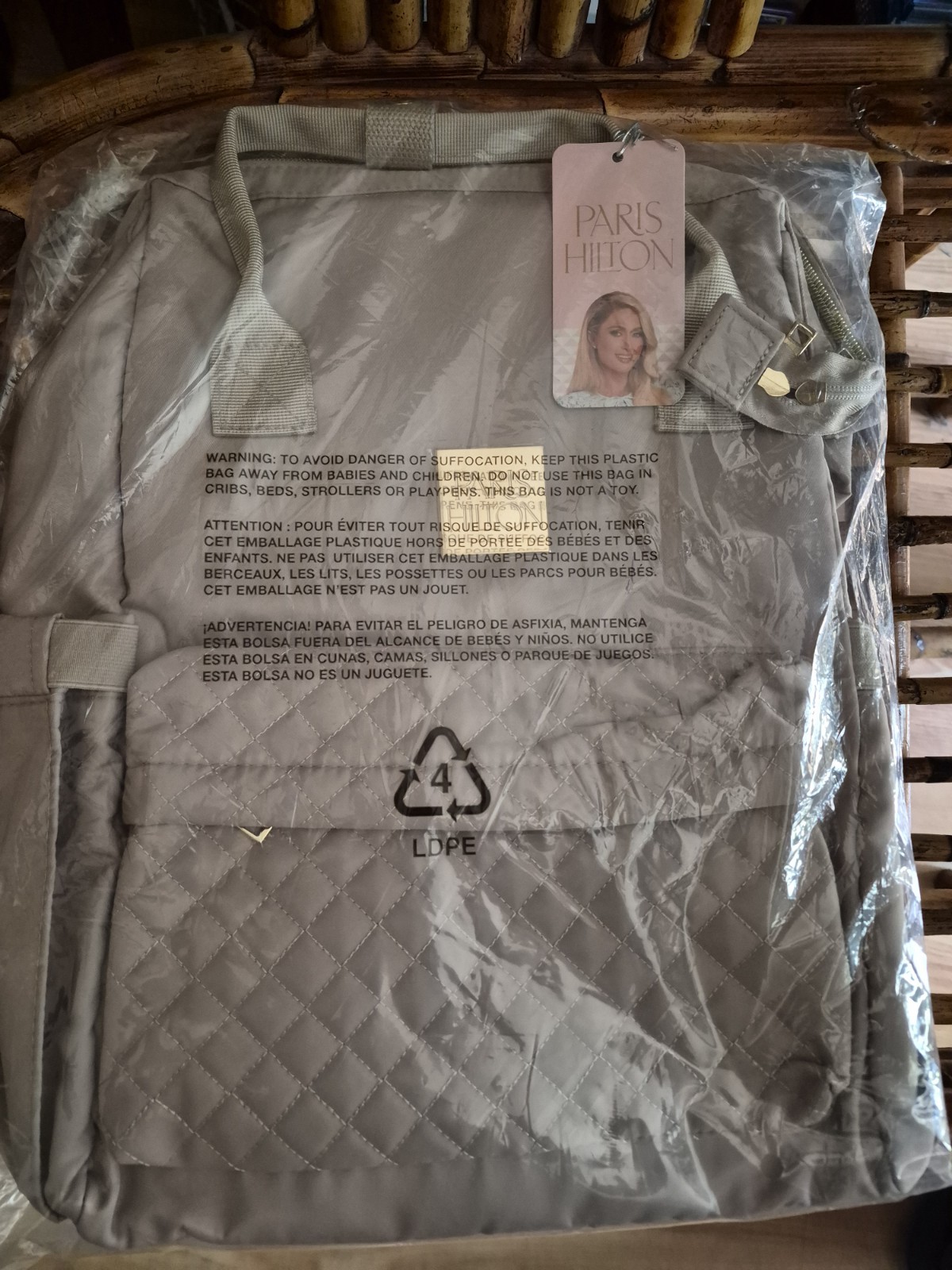 Paris Hilton Quilted Laptop Bag Pack