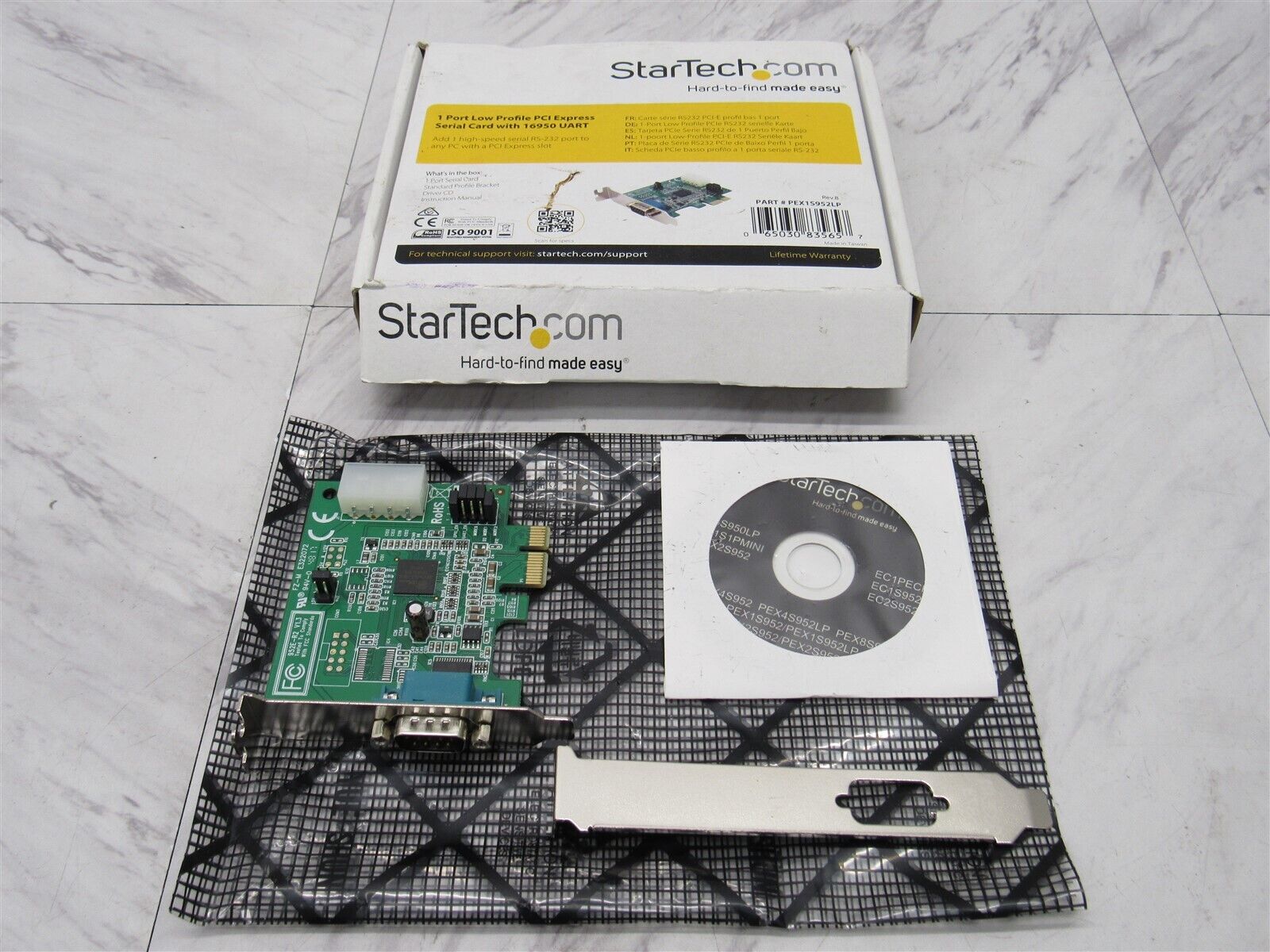 NEW StarTech 1 Port Low Profile PCI Express Serial Card UART RS232 PEX1S952LP