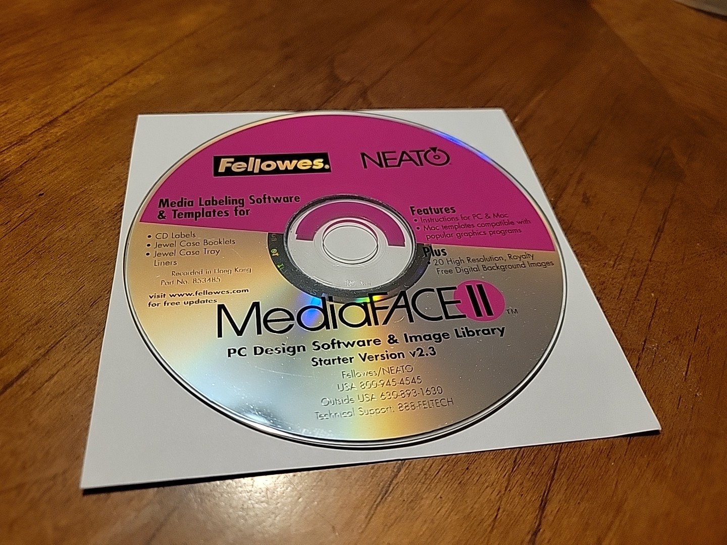 Fellowes - PC CD Rom - Neato MediaFace 2 - Starter Version 2.3 Loose Disc
