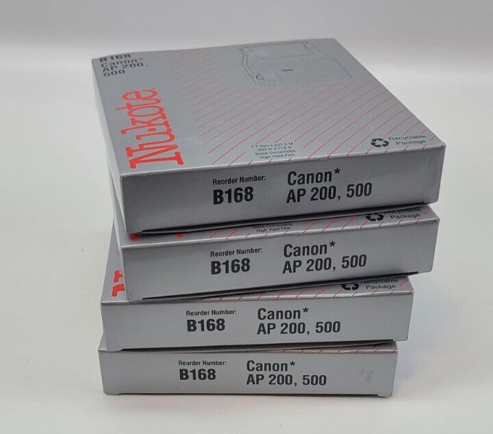 4 Nu-Kote Universal Calculator Ribbon B168 Black Canon AP 200, 500 High Yield