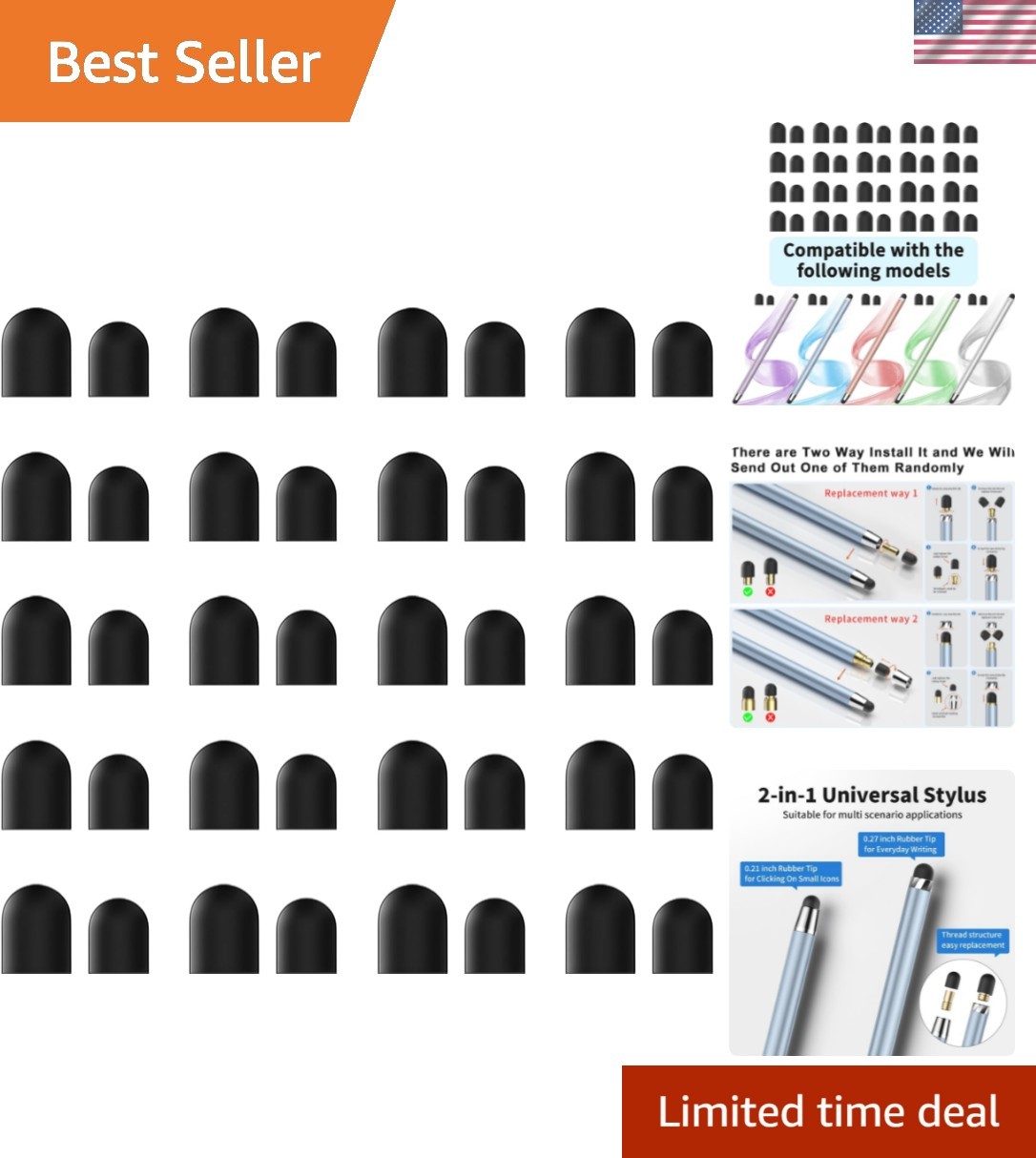 40PCS Universal Stylus Tips: Enhanced Sensitivity & Precision for All Devices