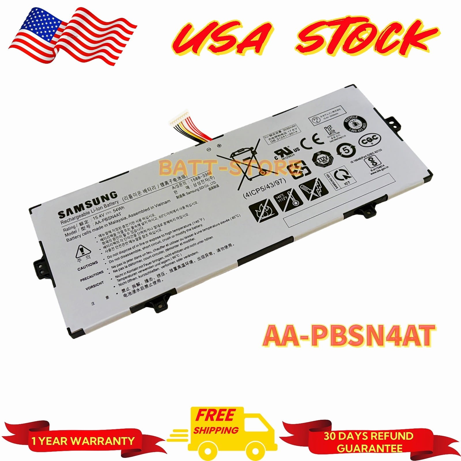 Genuine OEM AA-PBSN4AT Battery for Samsung Galaxy Book NP750TDA-XD1US / XD2US