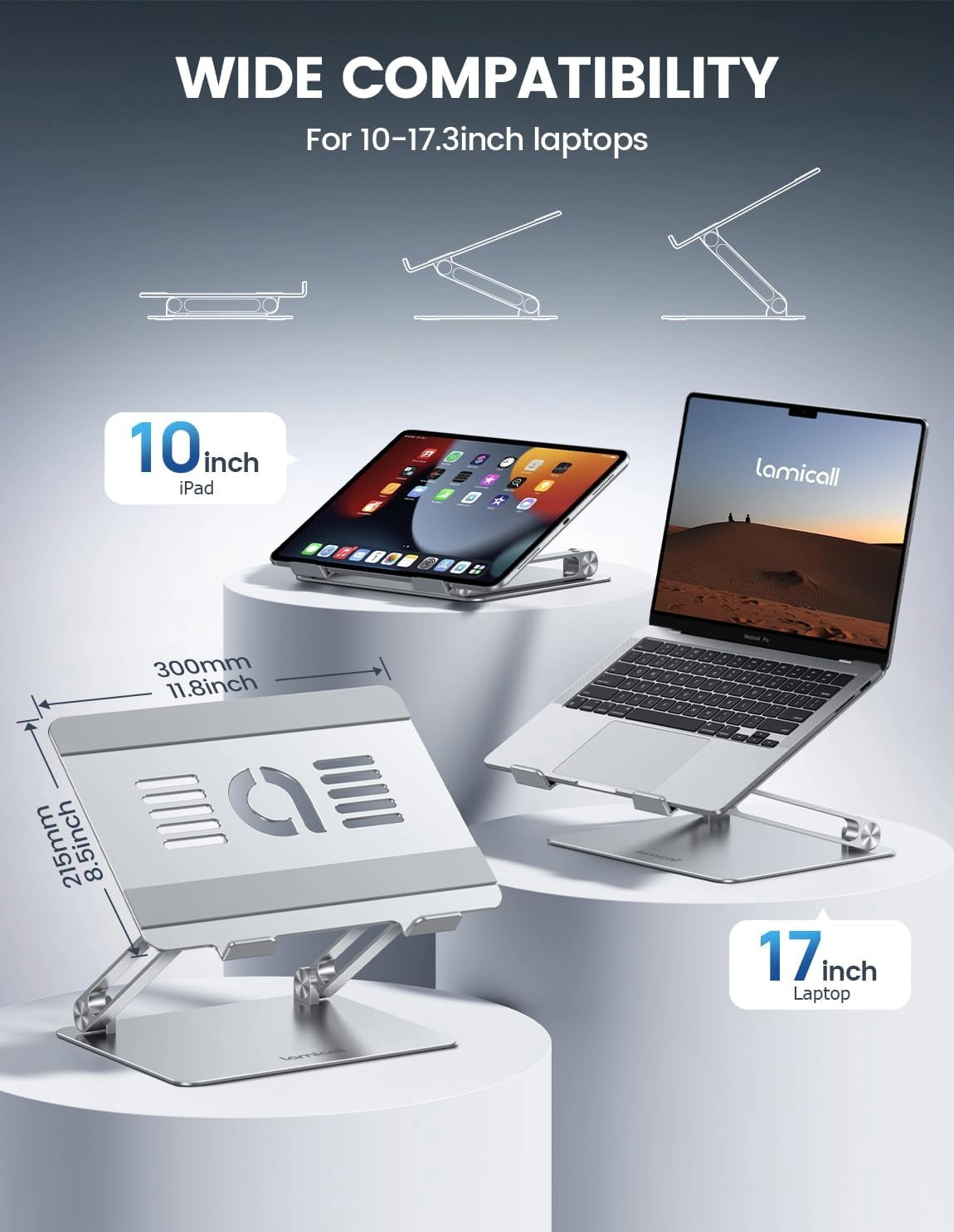Lamicall aluminum laptop stand for MacBook Air Pro Neo 10-17.3"  Ergonomic-NEW