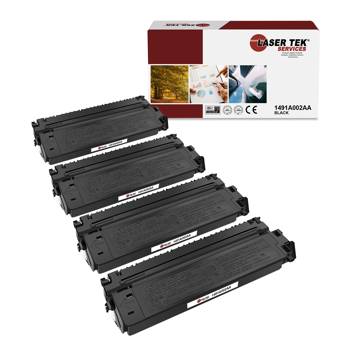 4Pk LTS E40 1491A002AA Black Compatible with Canon PC 140 160 170 300 310 Toner