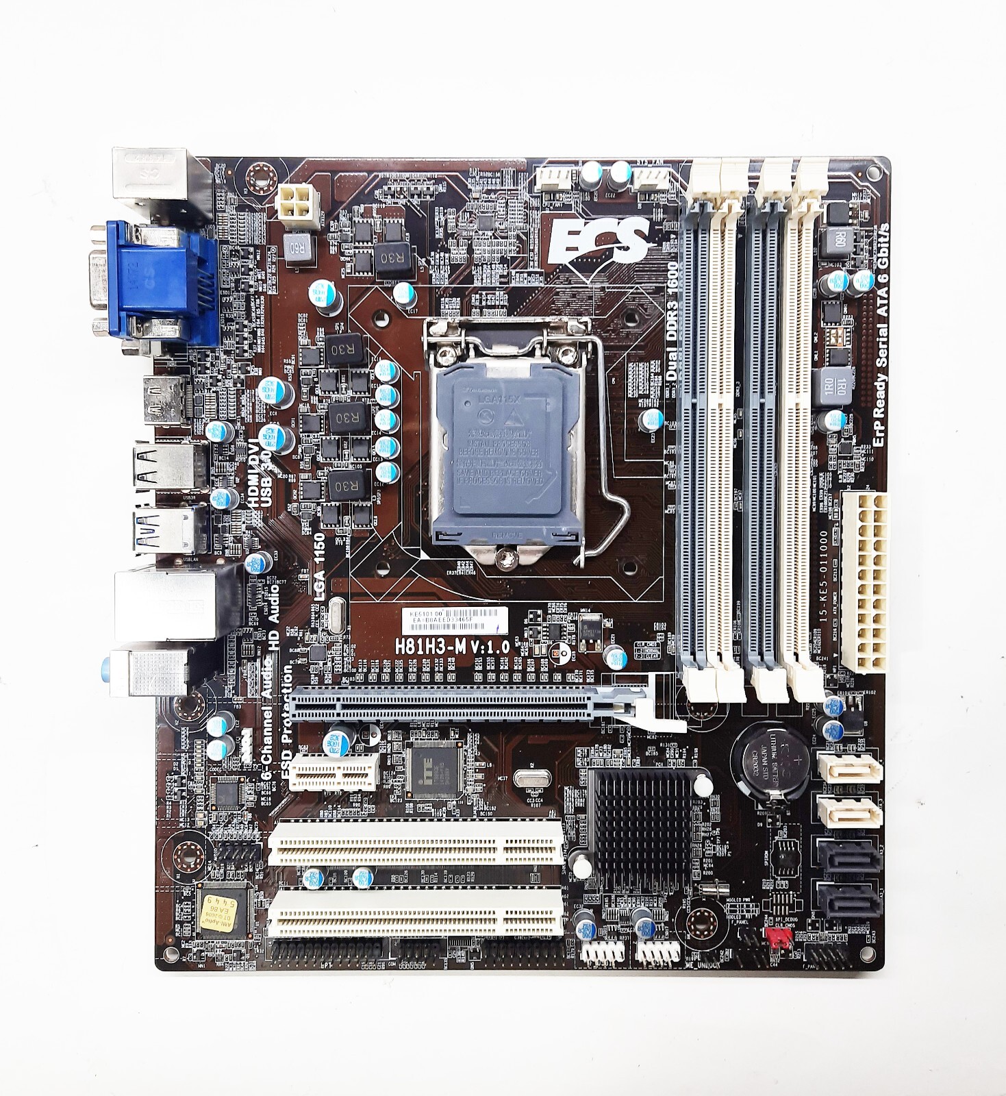 ECS ELITEGROUP H81H3-M (V1.0) Motherboard - NEW - WITHOUT BOX