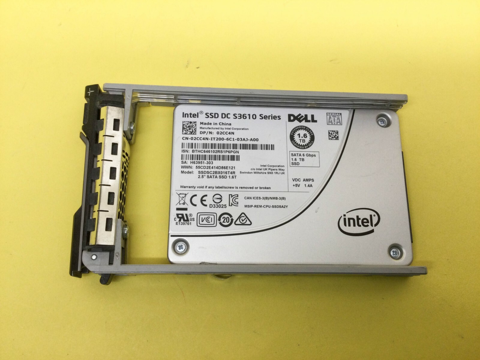 2CC4N Dell 1.6TB SATA 6Gb/s Mix Use MLC 2.5'' Internal SSD SSDSC2BX016T4R ***