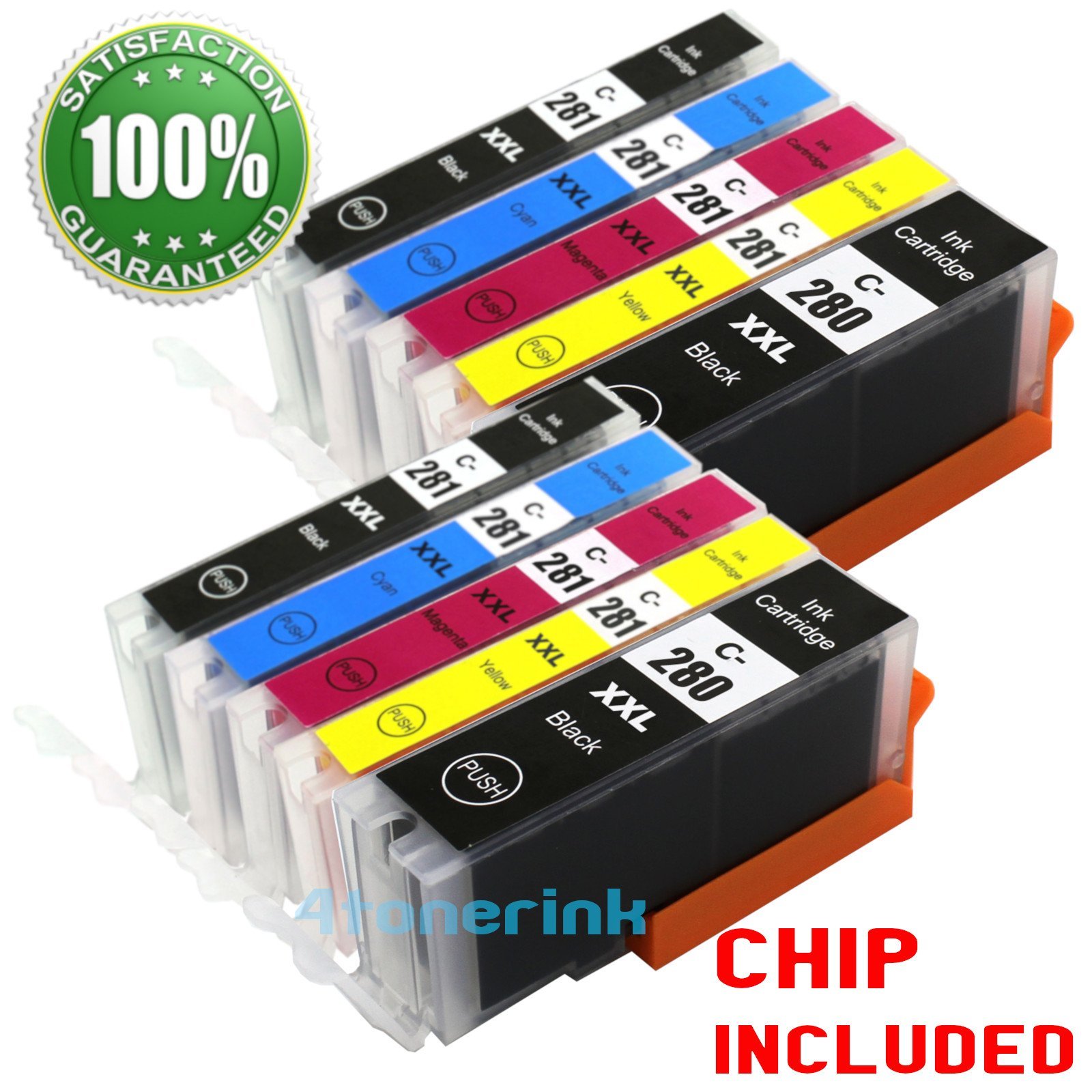 10 pack Ink For Canon Pgi-280 xxl CLI-281 xxl Pixma TS6120 TS9120 TS8120 TR7520