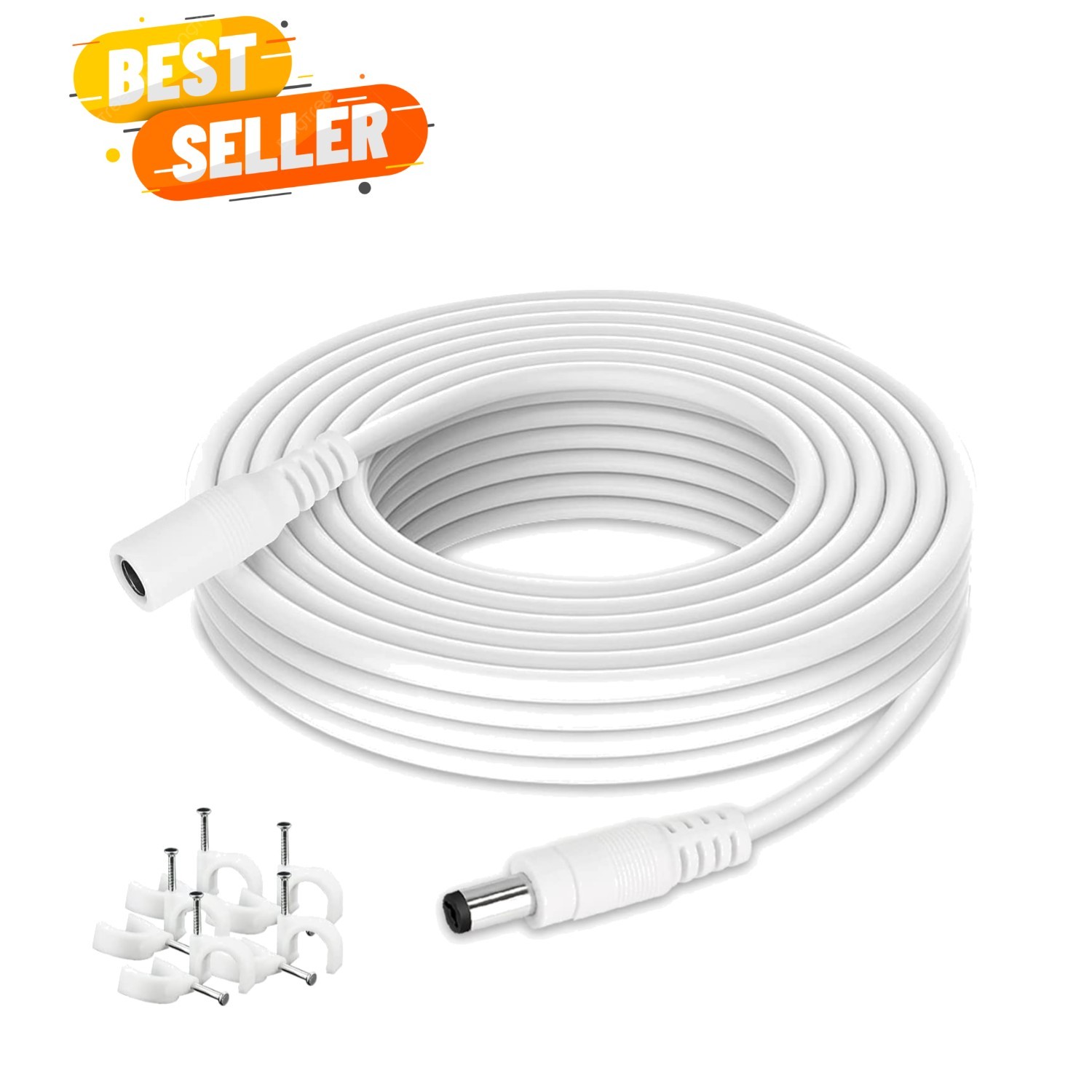 Power Extension Cable 16.5ft, 2.1mm x 5.5mm Plug Compatible with 12V DC Adapt...