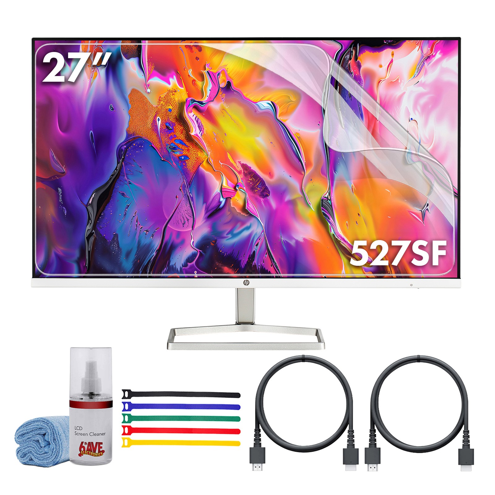 HP 527SF 27" 16:9 FHD 1080p IPS Slim Monitor Bundle