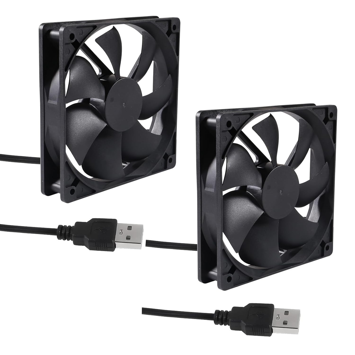 2PACK 120mm 5V USB Computer PC Fan, Fan Brushless