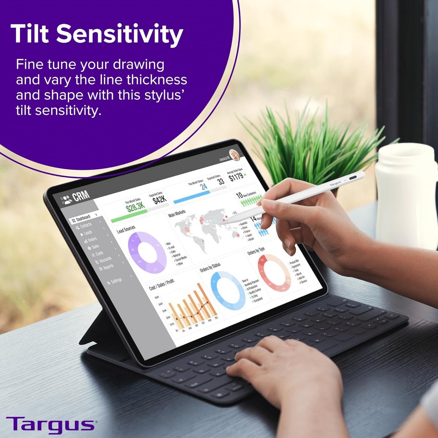 Targus-New-AMM174AMG9 _ ANTIMICROBIAL ACTIVE STYLUS FOR IPAD WHITE