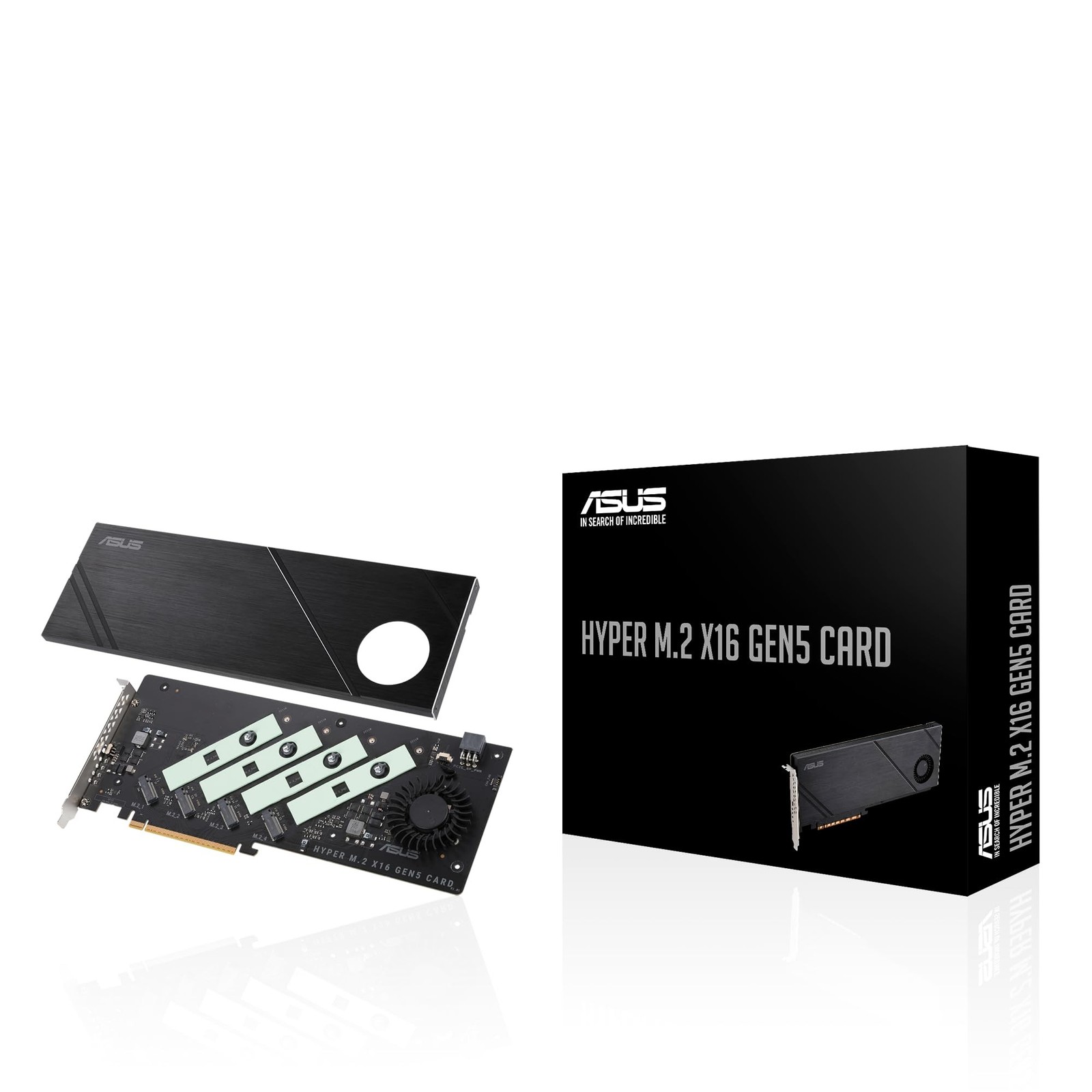 ASUS Hyper M.2 x16 Gen5 Card (PCIe 5.0/4.0) Supports Four NVMe M.2 (2242/2260...