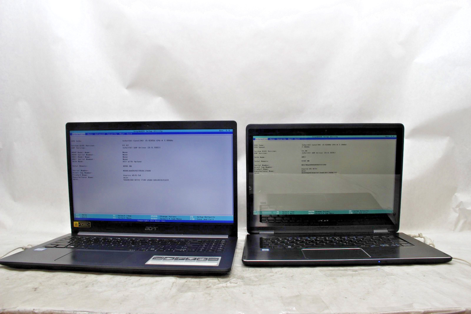 Lot of 1 Acer Aspire A515 & 1 R14 Laptops Various Specs NO SSDS AS-IS